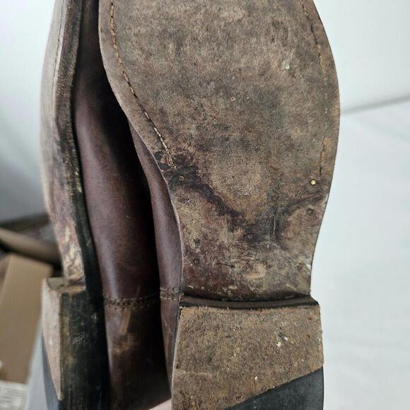 Frye Melissa Riding Boot Button Lug Equestrian Tall Women’s 8 Brown Distressed - Picture 8 of 11